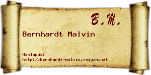Bernhardt Malvin névjegykártya
